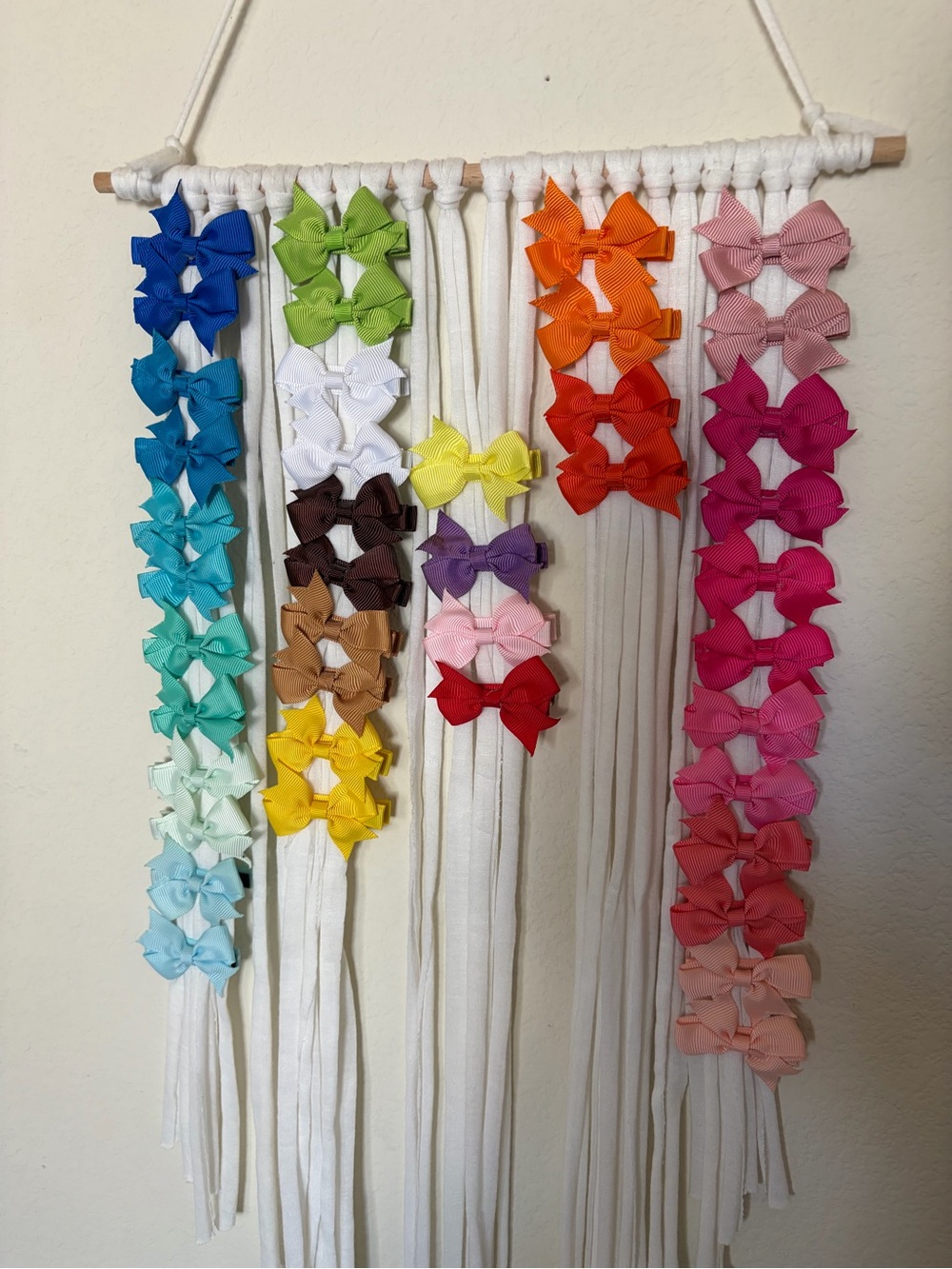 Assorted Color Girls Bow Headbands - with display holder